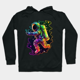 Colorful Astronaut in Space 3D Sticker #12 Hoodie